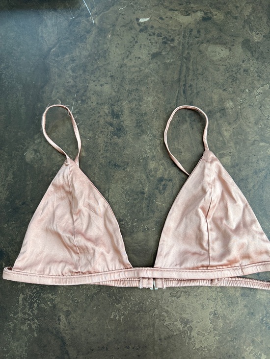 Fleur du Mal Other - Fleur du Mal Pale Pink Silk Triangle Bralette